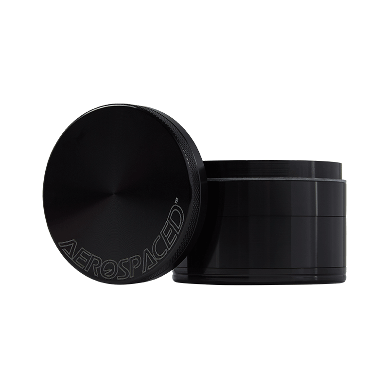 Aerospaced by Higher Standards - 4 Piece Grinder - 2.0" Grinders : Aluminum Aerospaced 2.0"(50mm) Black 4pc