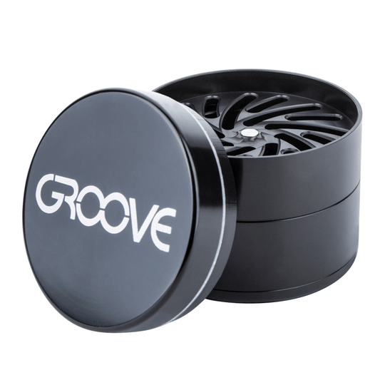 Groove 4-Piece Grinder Grinders : Aluminum Aerospaced 2.5"(63mm) Black 