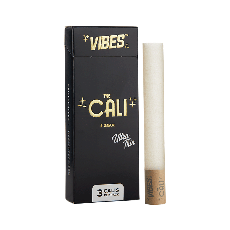 Vibes - The Cali 13mm Ultra Thin Single Pack 3 Calis/Single Papers, Cones, and Wraps : Cones Vibes Rolling Papers Ultra Thin (Black) 3pk cali2g
